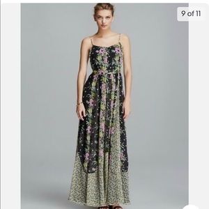 Multi Black Chiffon Floral Flowy Maxi Dress -Spring